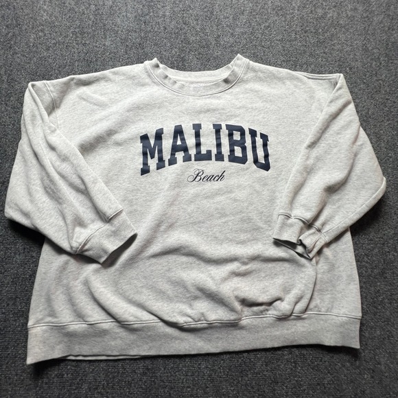 Old Navy Tops - Old Navy SoComfy Malibu Beach Oversized Sweatshirt Gray Tunic XL Surf Travel